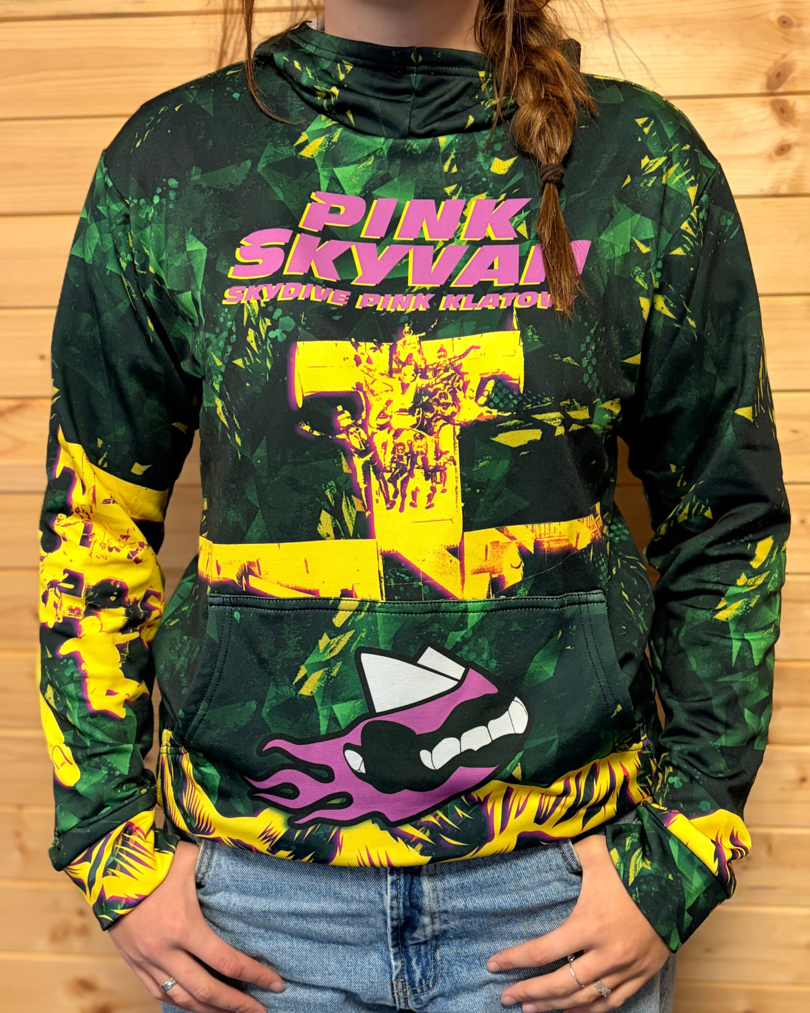 Mikina - HOODIE PINK SKYVAN - Zelená - obrázek 2